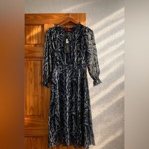 Elegant Navy and White Dress